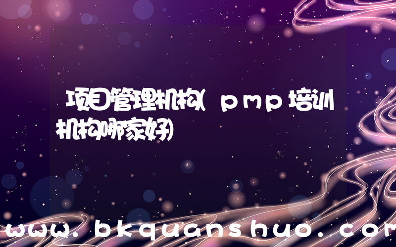 项目管理机构(pmp培训机构哪家好)