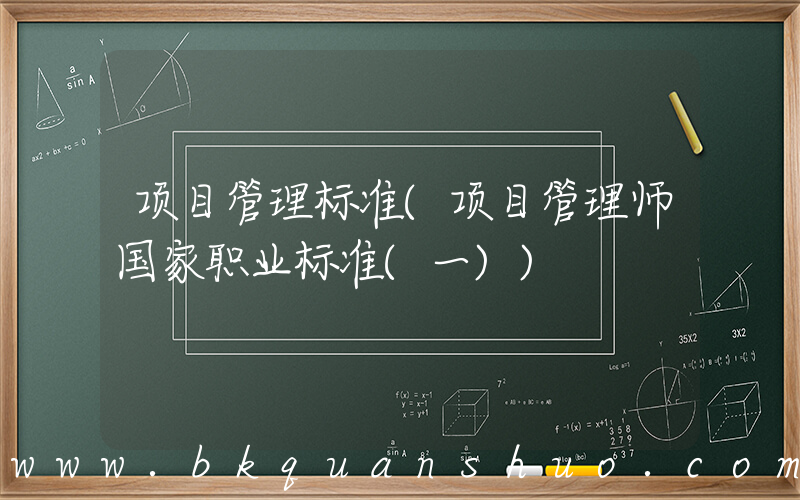 项目管理标准(项目管理师国家职业标准(一))
