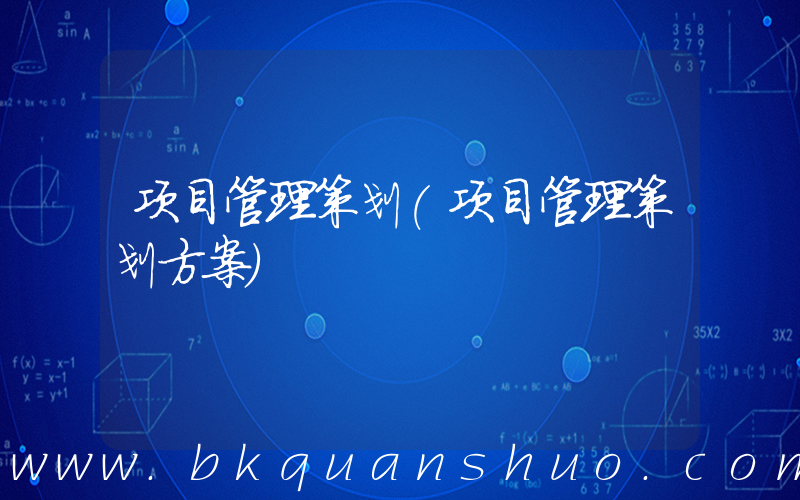 项目管理策划(项目管理策划方案)
