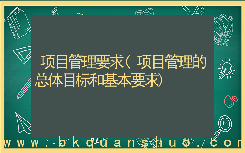 项目管理要求(项目管理的总体目标和基本要求)