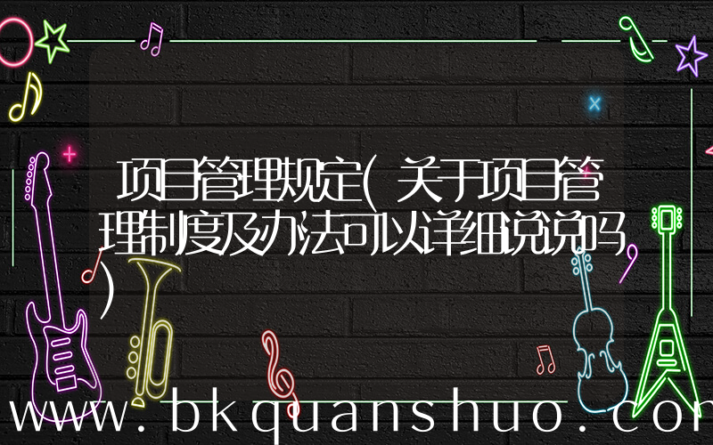 项目管理规定(关于项目管理制度及办法可以详细说说吗)