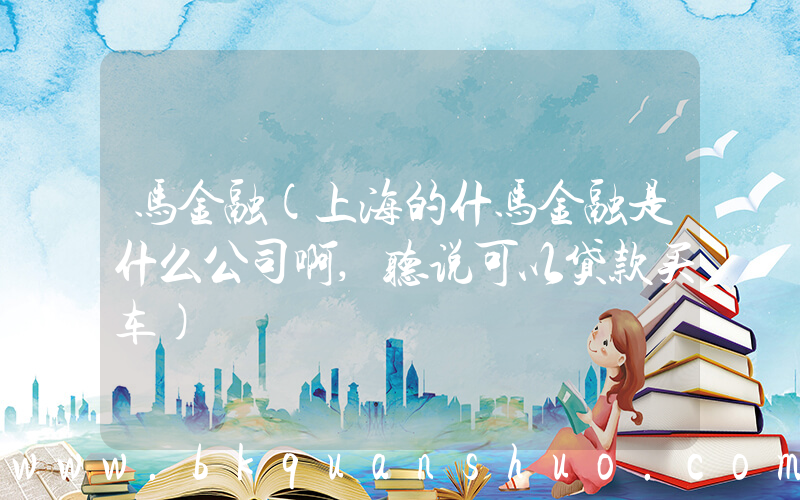 马金融(上海的什马金融是什么公司啊,听说可以贷款买车)