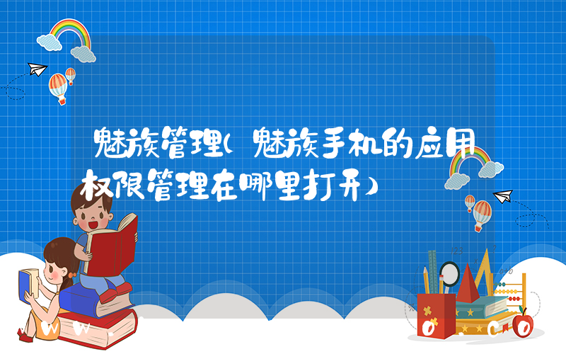 魅族管理(魅族手机的应用权限管理在哪里打开)