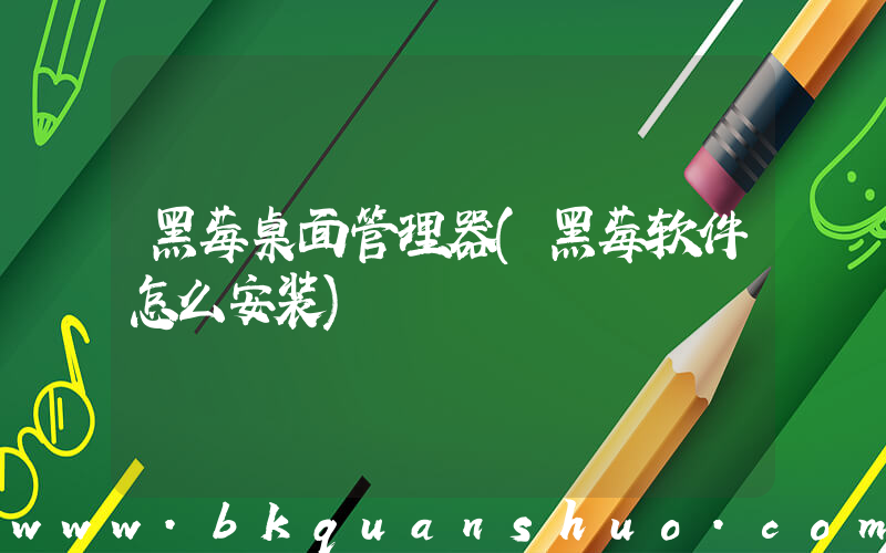 黑莓桌面管理器(黑莓软件怎么安装)